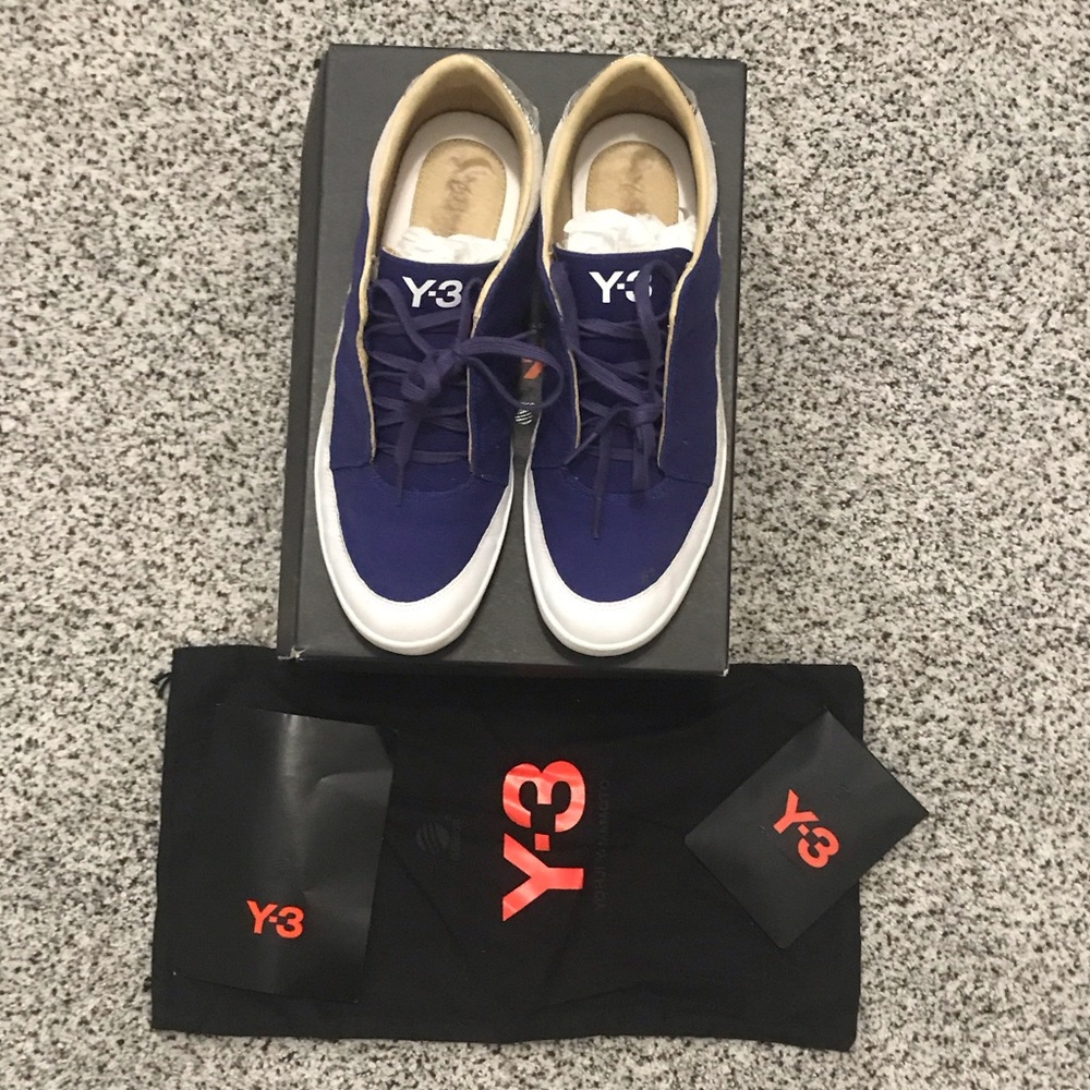 Y-3 Men's Purple and White Sneakers  Size US 8.5